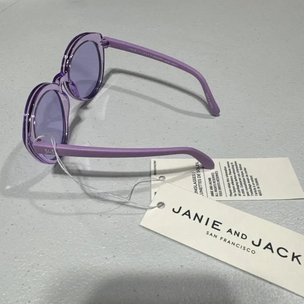 Janie and Jack Purple Round Cat Eye Sunglasses Girls Size 0-2 Years Pool Beach